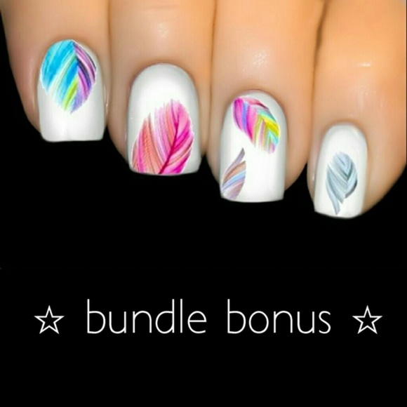 🚨LAST ONE🚨 💐4/$16💐 Rainbow Feather Nail Decals - Picture 3 of 3